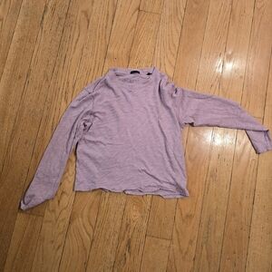 Atm Lavender Jersey Slub Distressed Long Sleeve Size M Flawed